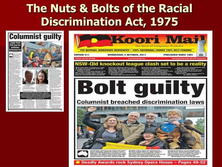 the nuts bolts of the racial discrimination act 1975