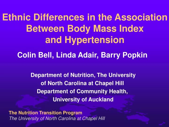 ethnic differences in the association between body mass index and hypertension
