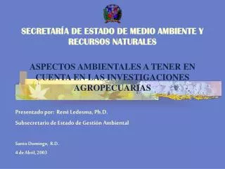 aspectos ambientales a tener en cuenta en las investigaciones agropecuarias