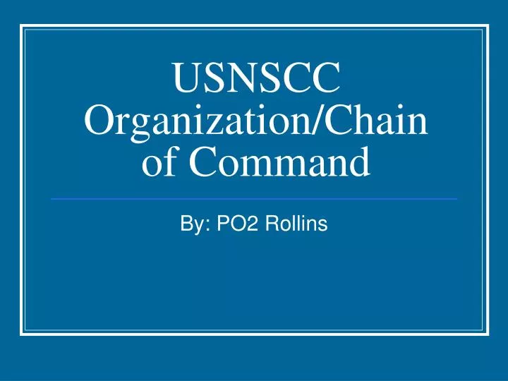 usnscc organization chain of command