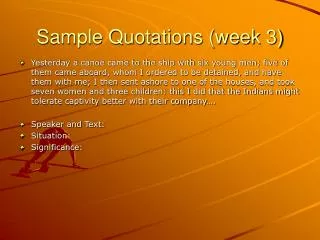 Sample Quotations (week 3)