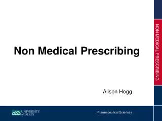 Non Medical Prescribing
