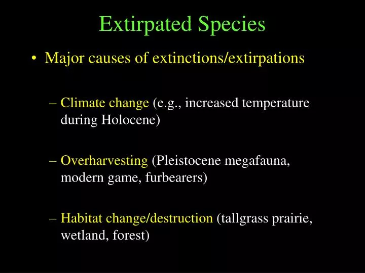 extirpated species