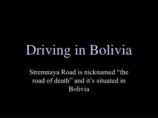 driving in bolivia