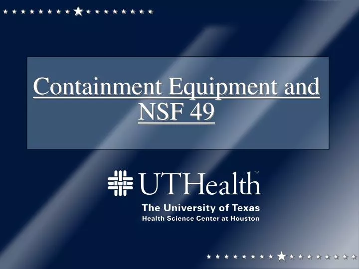 containment equipment and nsf 49