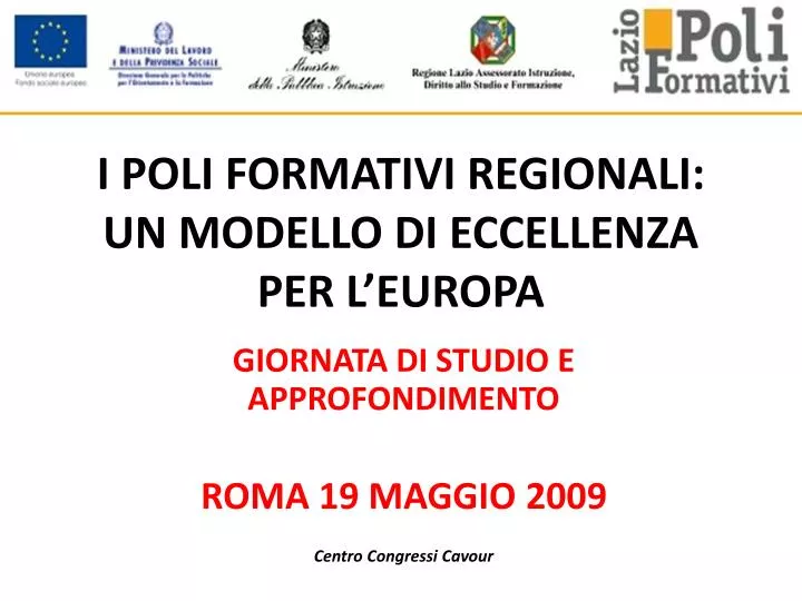 i poli formativi regionali un modello di eccellenza per l europa