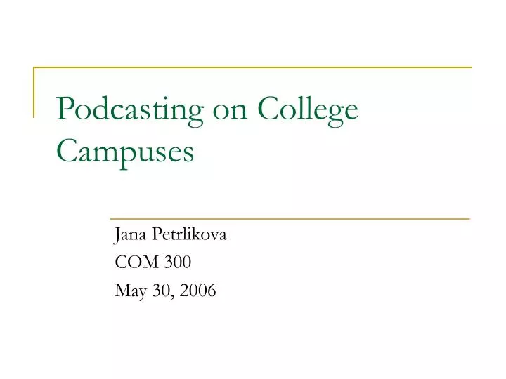 podcasting on college campuses