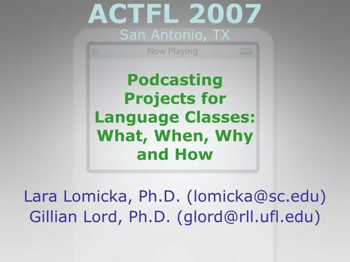 podcasting projects for language classes what when why and how