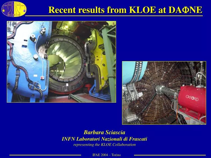 recent results from kloe at da ne