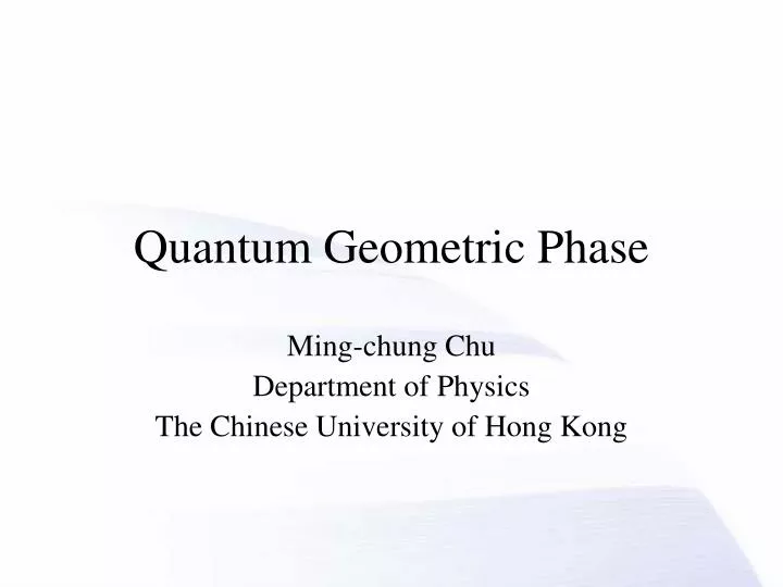 quantum geometric phase