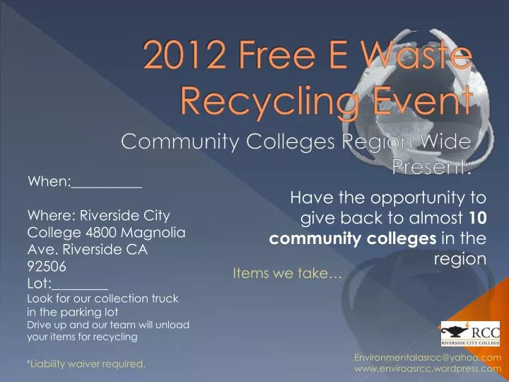 2012 free e waste recycling event