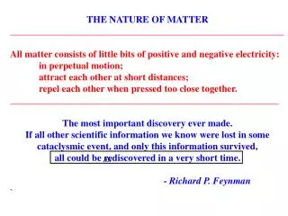 THE NATURE OF MATTER _________________________________________________________