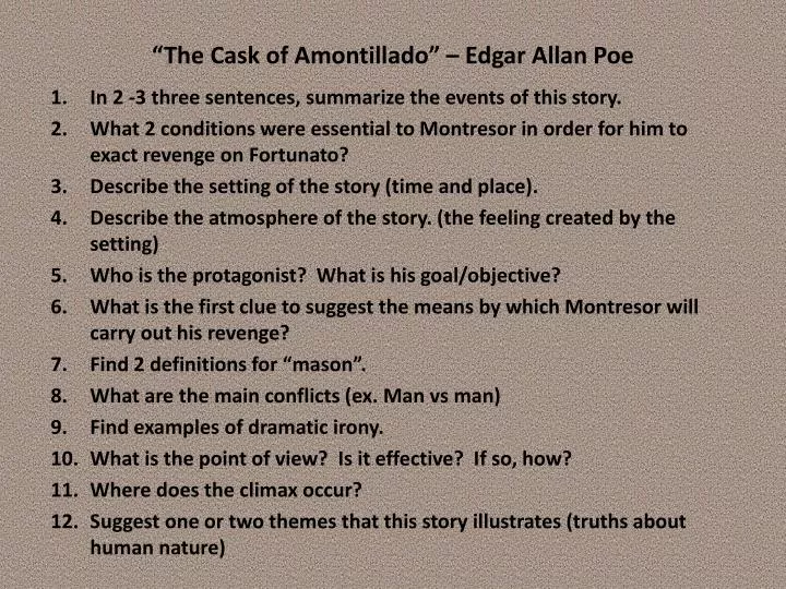 the cask of amontillado edgar allan poe