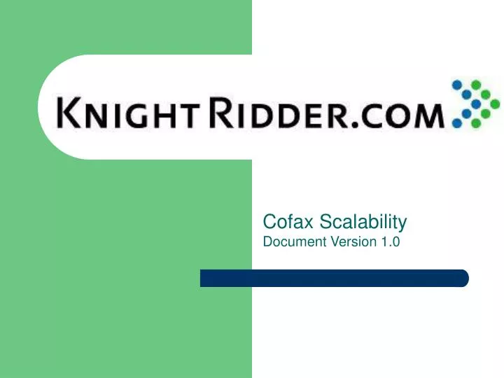 cofax scalability document version 1 0
