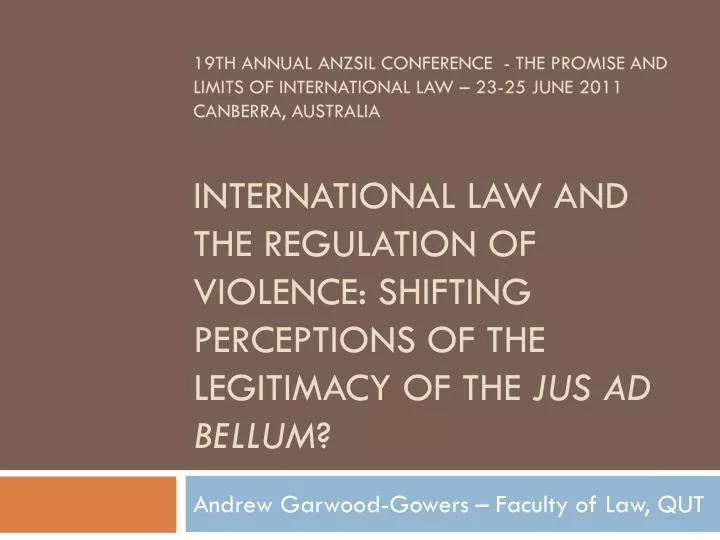 andrew garwood gowers faculty of law qut