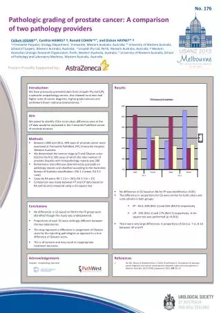 Pathologic grading of prostate cancer: A comparison of two pathology providers