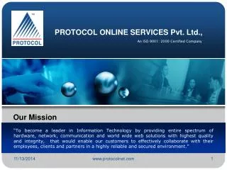 PROTOCOL ONLINE SERVICES Pvt. Ltd.,