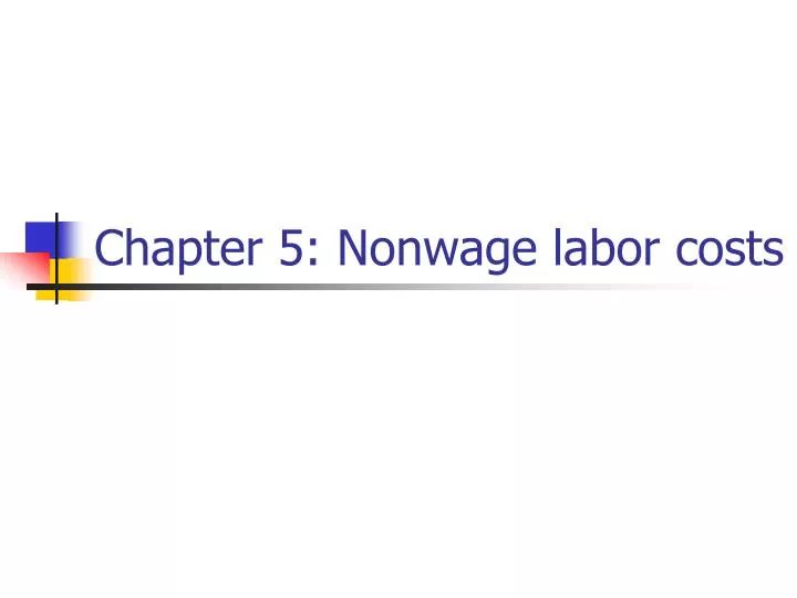 chapter 5 nonwage labor costs