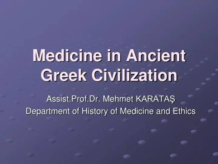 medicine in ancient greek civilization