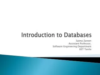 Introduction to Databases