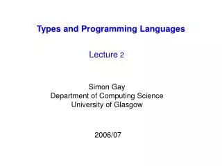 Types and Programming Languages