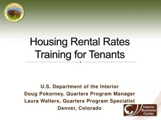 Housing Rental Rates Training for Tenants