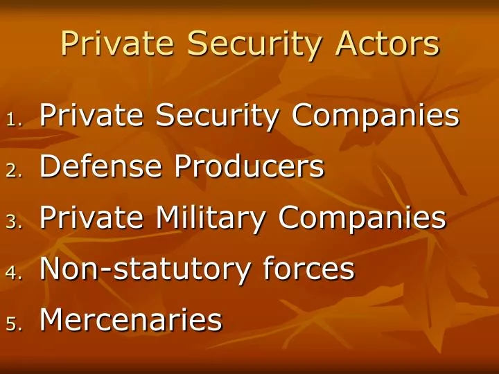 private security actors