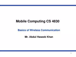 Mobile Computing CS 4830