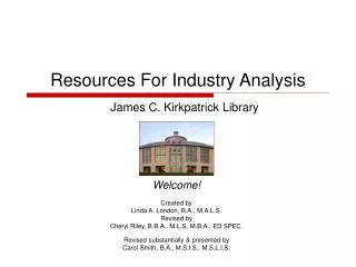 Resources For Industry Analysis