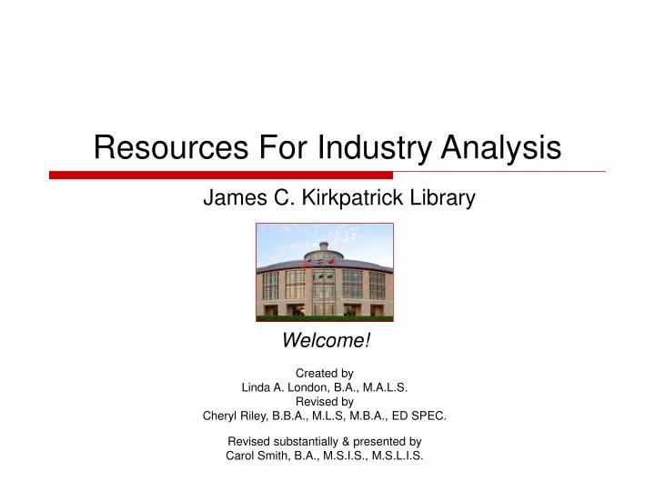 resources for industry analysis