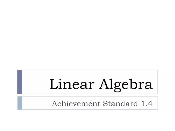 linear algebra