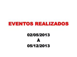 eventos realizados