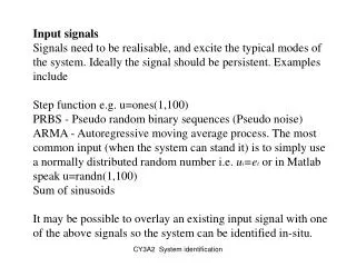 Input signals