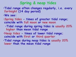 Spring &amp; neap tides
