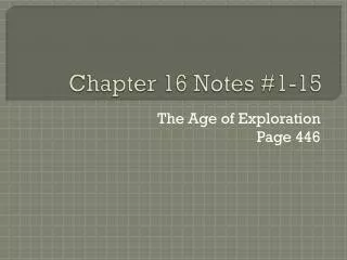 Chapter 16 Notes #1-15