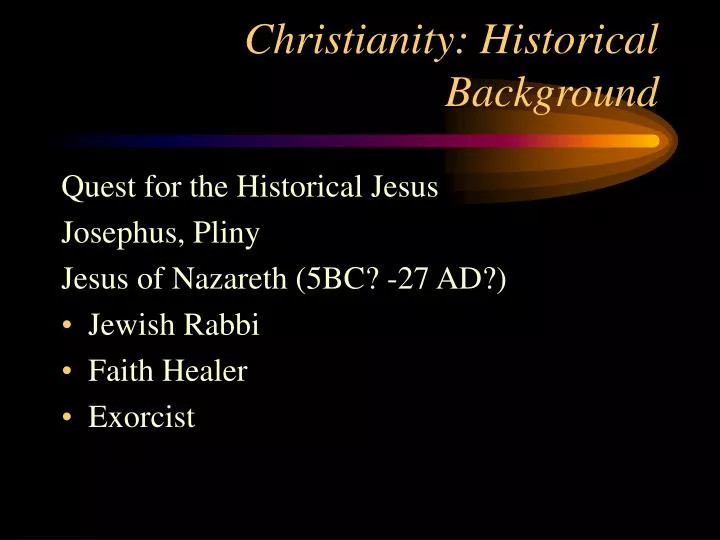 christianity historical background