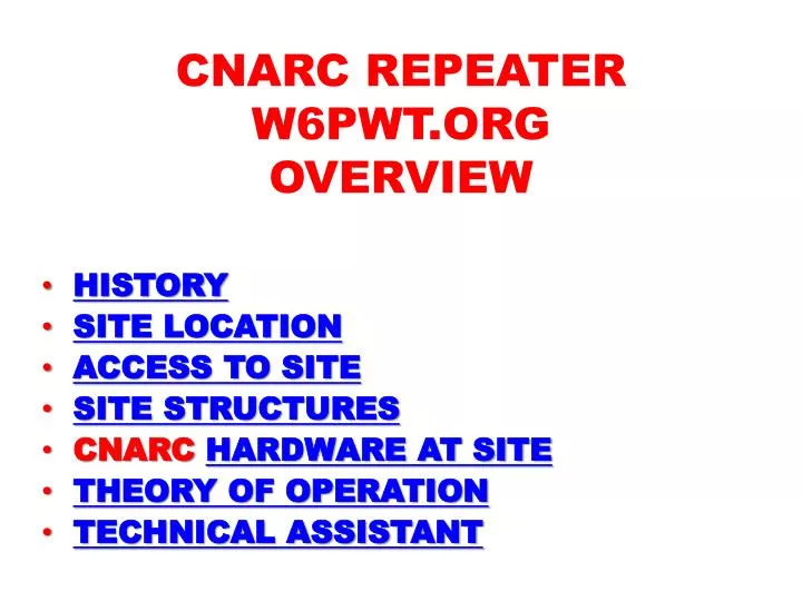 cnarc repeater w6pwt org overview