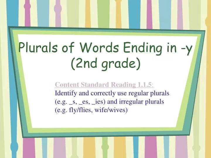 plurals of words ending in y 2nd grade