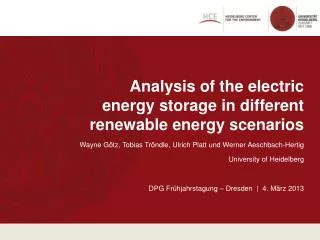 Analysis of the electric energy storage in different renewable energy scenarios