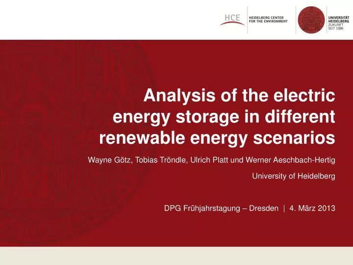 analysis of the electric energy storage in different renewable energy scenarios