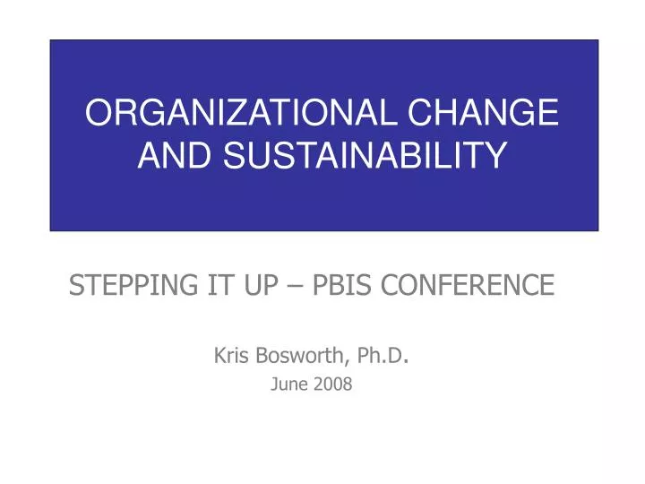 organizational change and sustainability