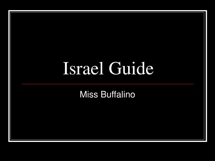 israel guide