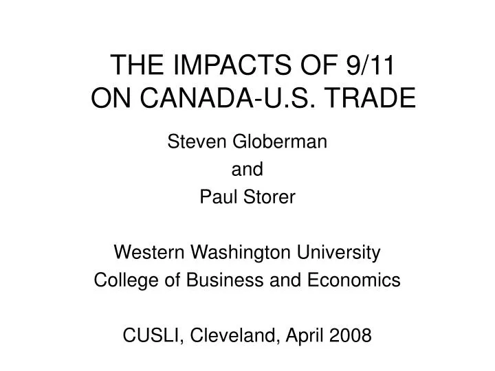 the impacts of 9 11 on canada u s trade