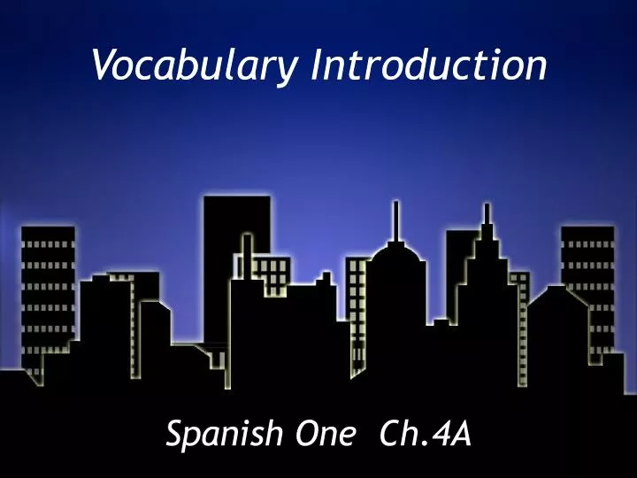 vocabulary introduction
