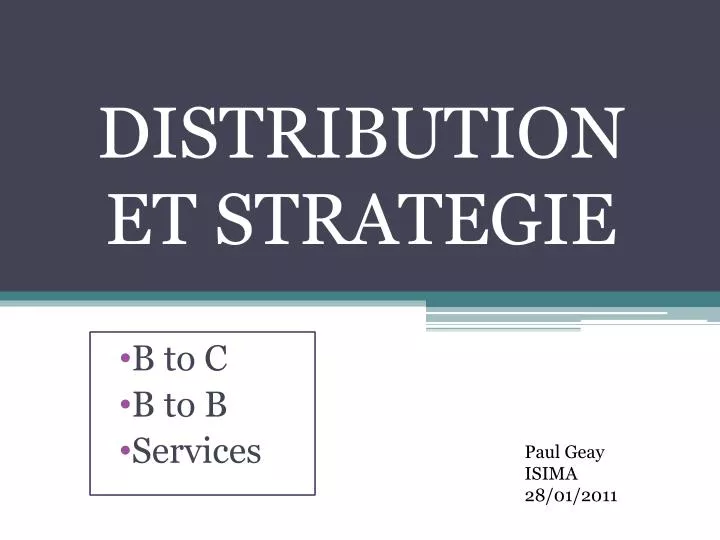 distribution et strategie
