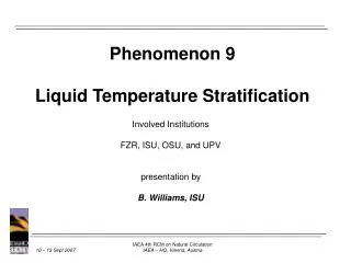 Phenomenon 9 Liquid Temperature Stratification