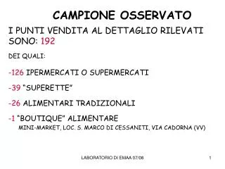 campione osservato