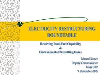 ELECTRICITY RESTRUCTURING ROUNDTABLE