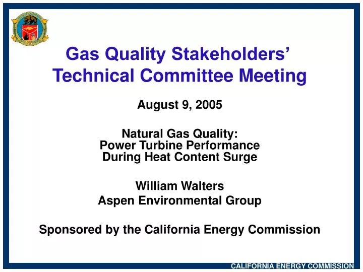 gas quality stakeholders technical committee meeting