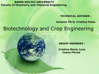 Biotechnology and Crop Engineering